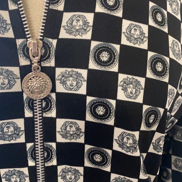 Versace Intensive Black White Medusa Print Fabric Jacket. M - Picture 5 of 6